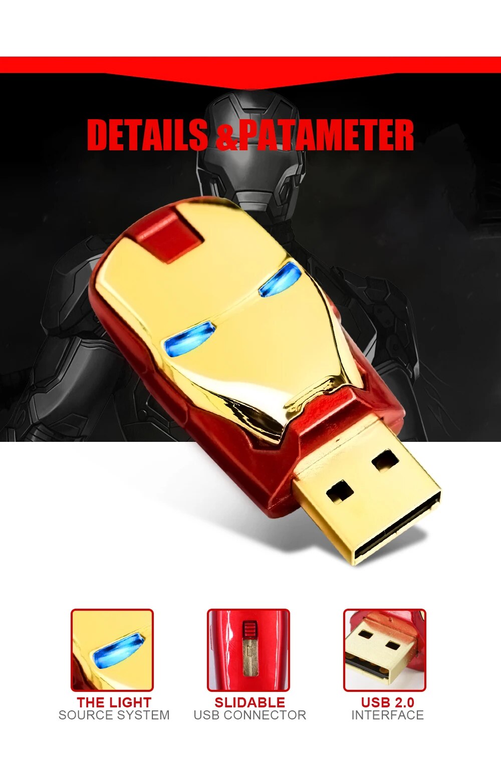 Marvel Iron Man Metal Usb Flash Drive Capacity 4gb128gb Pen Drive - 10