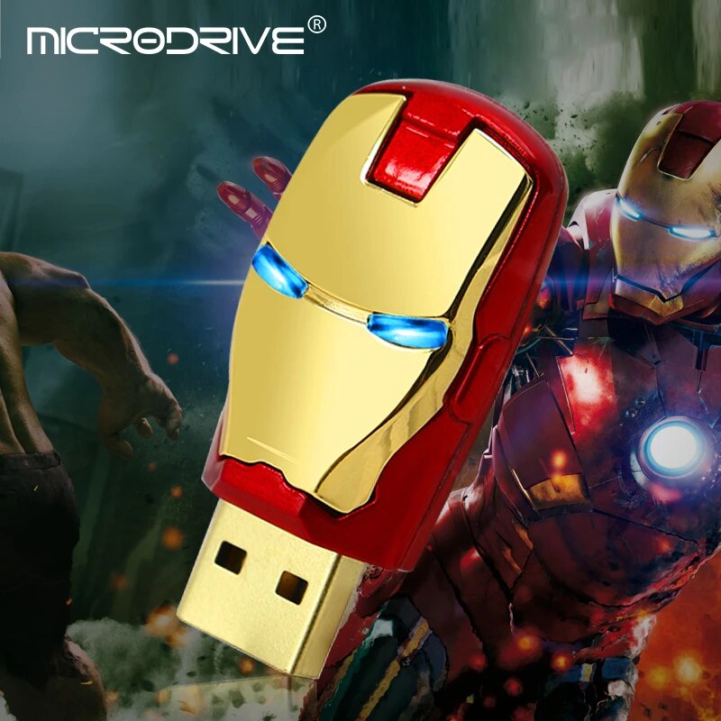 Marvel Iron Man Metal Usb Flash Drive Capacity 4gb128gb Pen Drive - 19