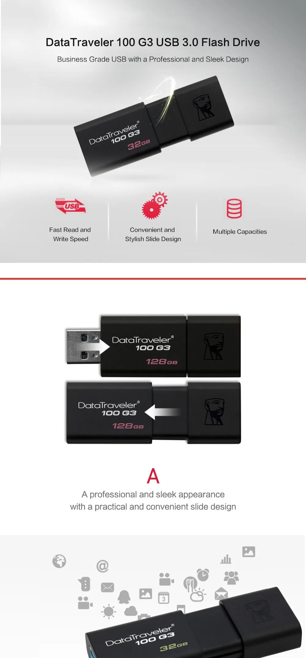 Kingston Highspeed Usb Flash Drive 8gb 32gb 64gb 128gb Storage Options - 7