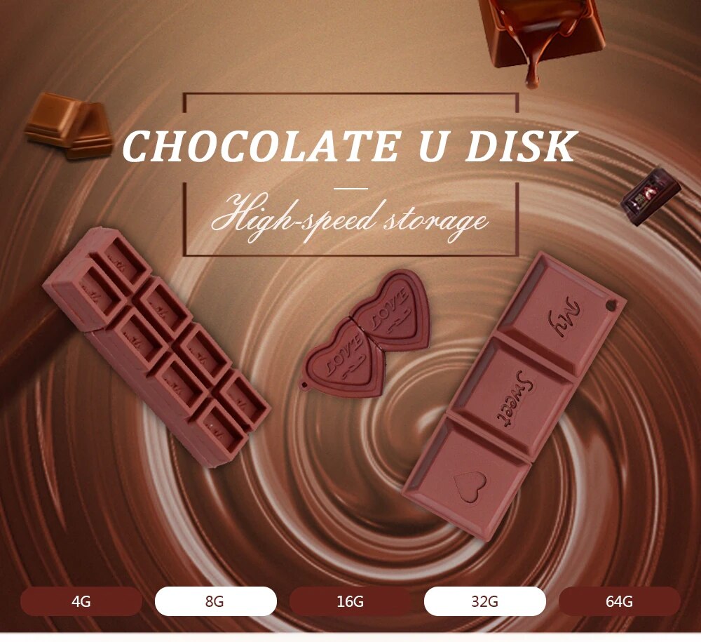 Silicone Chocolate Design Usb Flash Drive Multiple Storage Options - 7