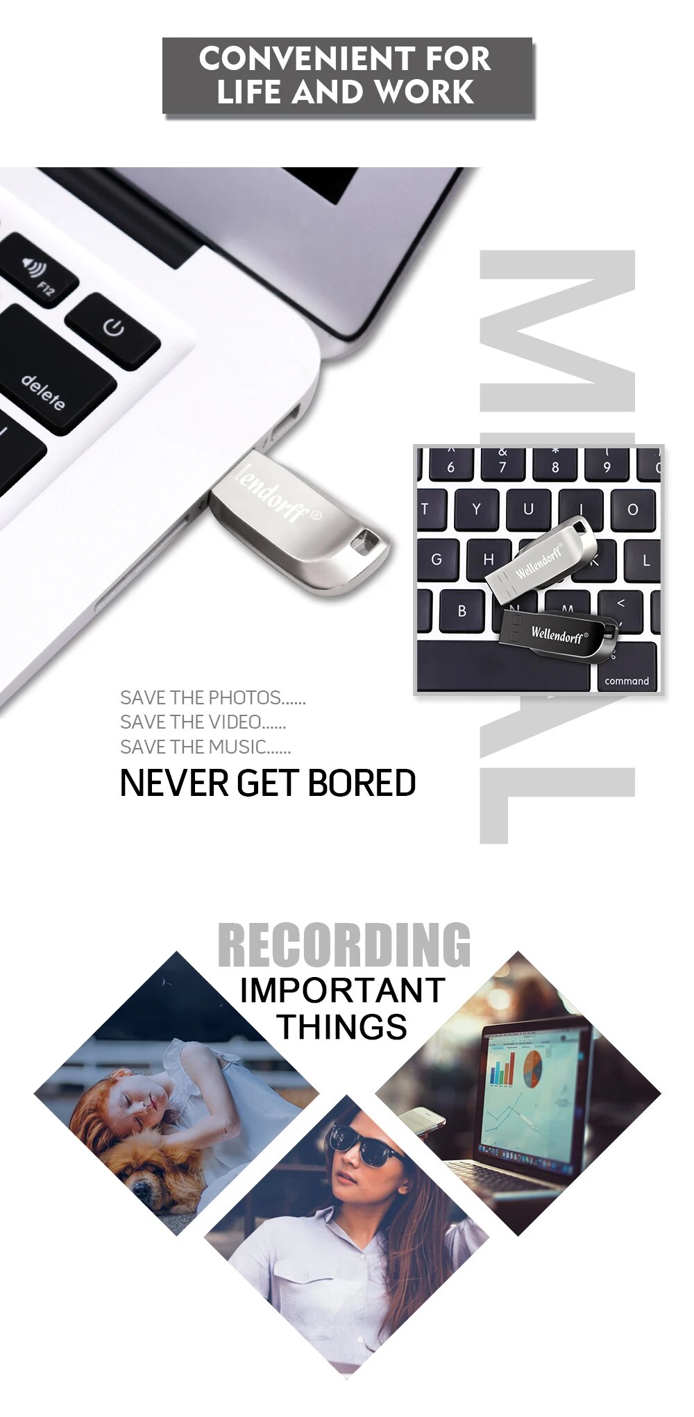 Waterproof Highcapacity Usb Flash Drive 4gb To 128gb Memory Stick Pen Drive - 8