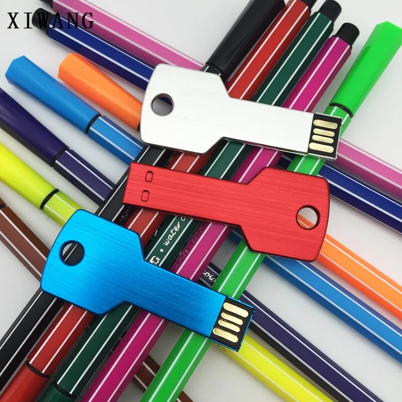 Silver Keychain Usb Flash Drive 16gb 32gb 128gb Highspeed Pendrive - 32