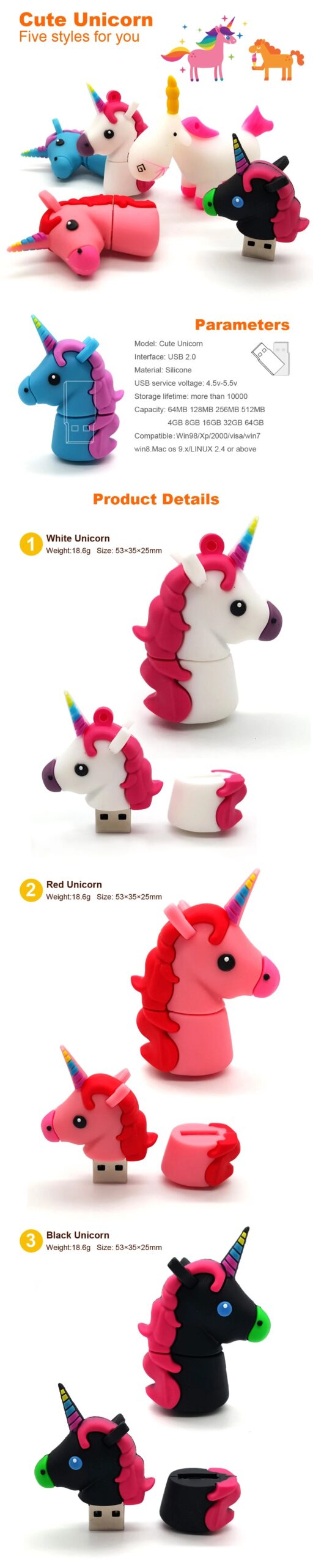 Unicorn Design 4gb64gb Usb Flash Drives Pen Drive With Highspeed Transfer - 6