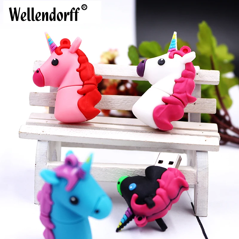 Rainbow Unicorn Usb Flash Drive Available In 4gb 8gb 16gb 32gb 64gb - 2