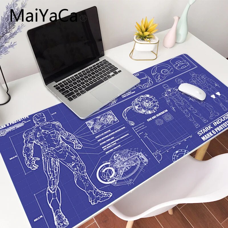 Iron Man Xxl Gaming Mouse Pad Thick Pc Desk Mat - 15