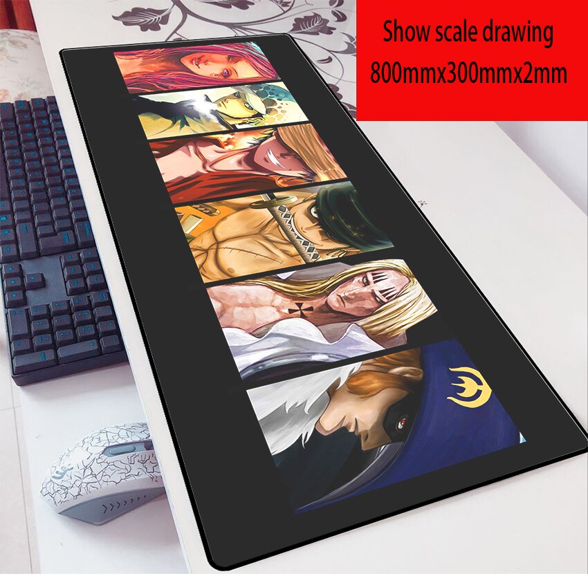 One Piece Anime Large Gaming Mouse Pad Lock Edge Rubber Keyboard Mat - 16