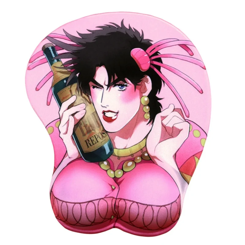 Jojos Bizarre Adventure 3d Anime Joseph Joestar Wrist Rest Mouse Pad For Laptop - 1