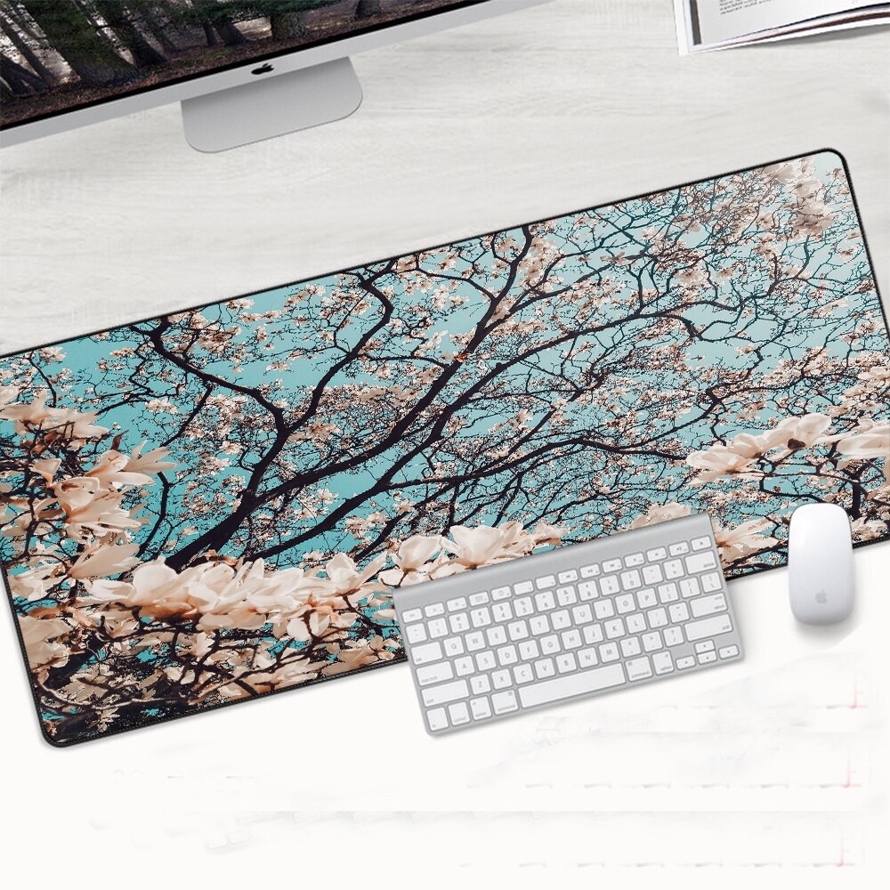 Sakura Blossom Large Gaming Mouse Pad With Nonslip Rubber Base Edge Lock - 8 Sakura Blossom Large Gaming Mouse Pad With Nonslip Rubber Base Edge Lock - 8