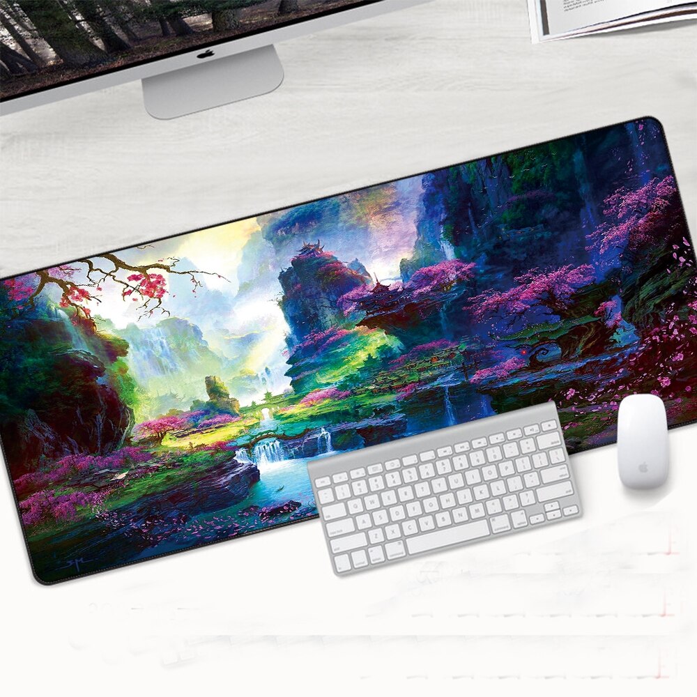 Sakura Blossom Large Gaming Mouse Pad With Nonslip Rubber Base Edge Lock - 10 Sakura Blossom Large Gaming Mouse Pad With Nonslip Rubber Base Edge Lock - 10