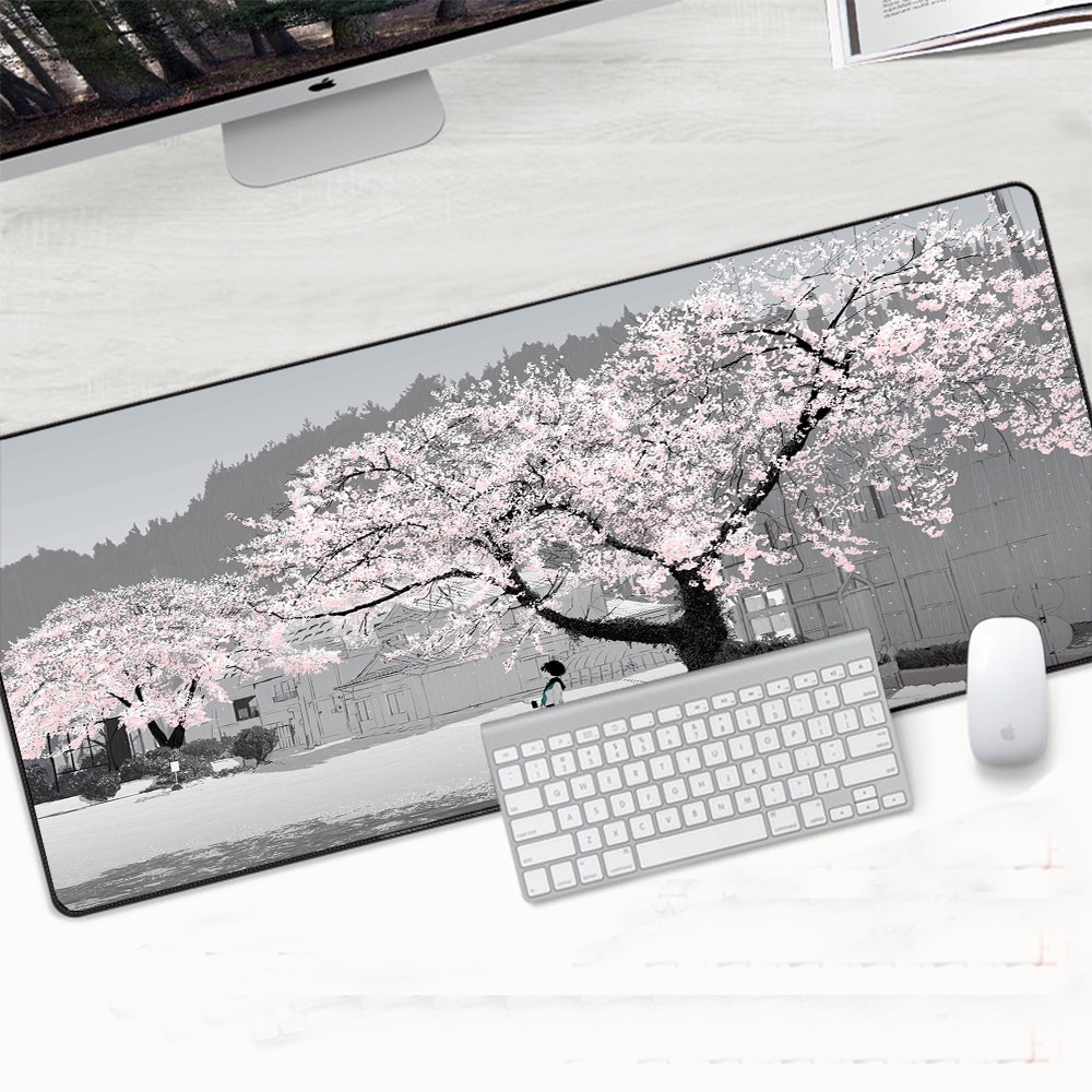 Sakura Blossom Large Gaming Mouse Pad With Nonslip Rubber Base Edge Lock - 18 Sakura Blossom Large Gaming Mouse Pad With Nonslip Rubber Base Edge Lock - 18
