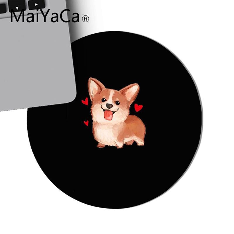Maiyaca Antislip Corgi Cartoon Gaming Mouse Pad Round Mouse Mat 22x22cm - 8