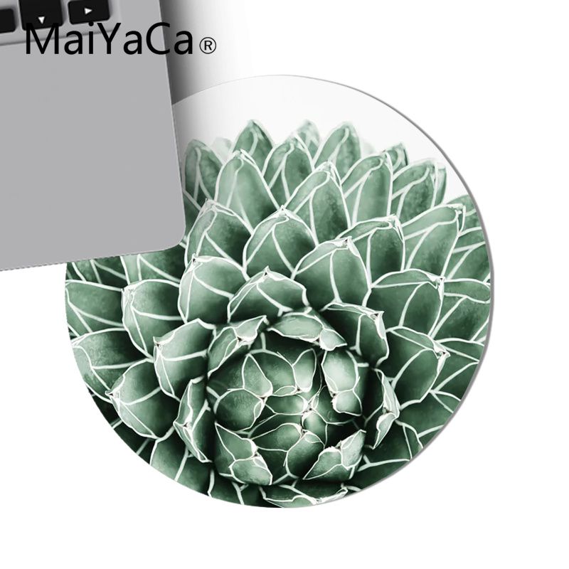 Maiyaca Comfort Gaming Mousepad Anime Round Mat With Succulent Design - 11