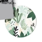 Maiyaca Comfort Gaming Mousepad Anime Round Mat With Succulent Design - 4