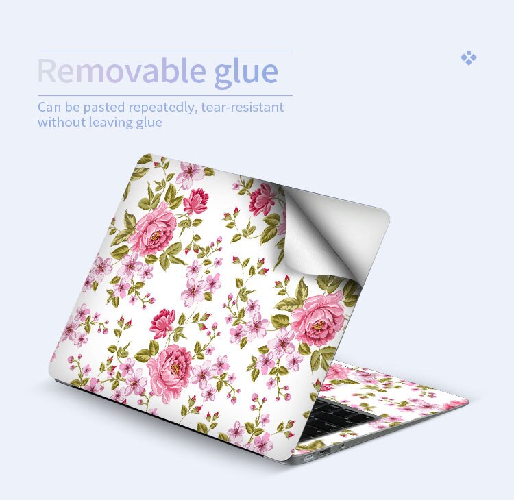 Floral Decal Laptop Skin Stickers For 12156 Macbook Xiaomi Asus Acer Hp Lenovo - 9