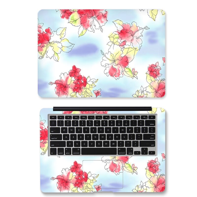 Floral Decal Laptop Skin Stickers For 12156 Macbook Xiaomi Asus Acer Hp Lenovo - 12