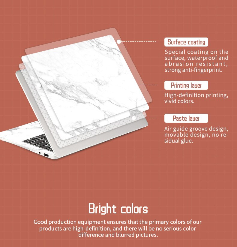 Diy Marble Laptop Skins For Macbook Lenovo Asus Hp Dell - 16