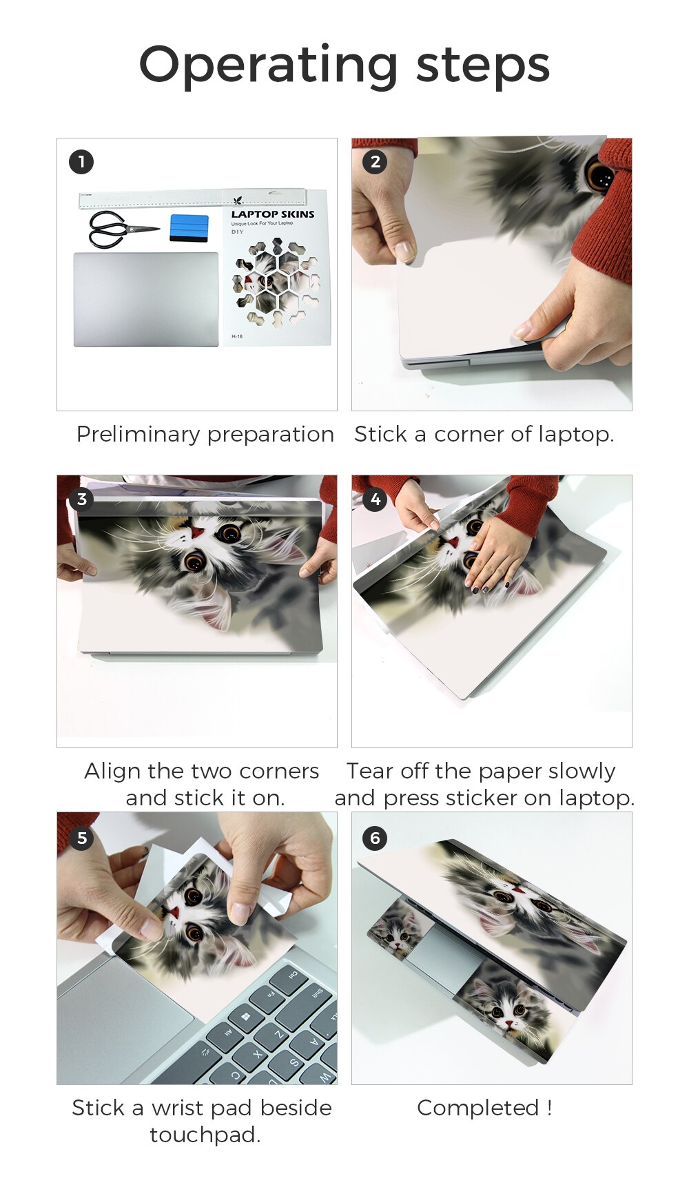 Cat Design Laptop Skin Sticker For 13156 Macbook Acer Hp Computers - 8 Cat Design Laptop Skin Sticker For 13156 Macbook Acer Hp Computers - 8