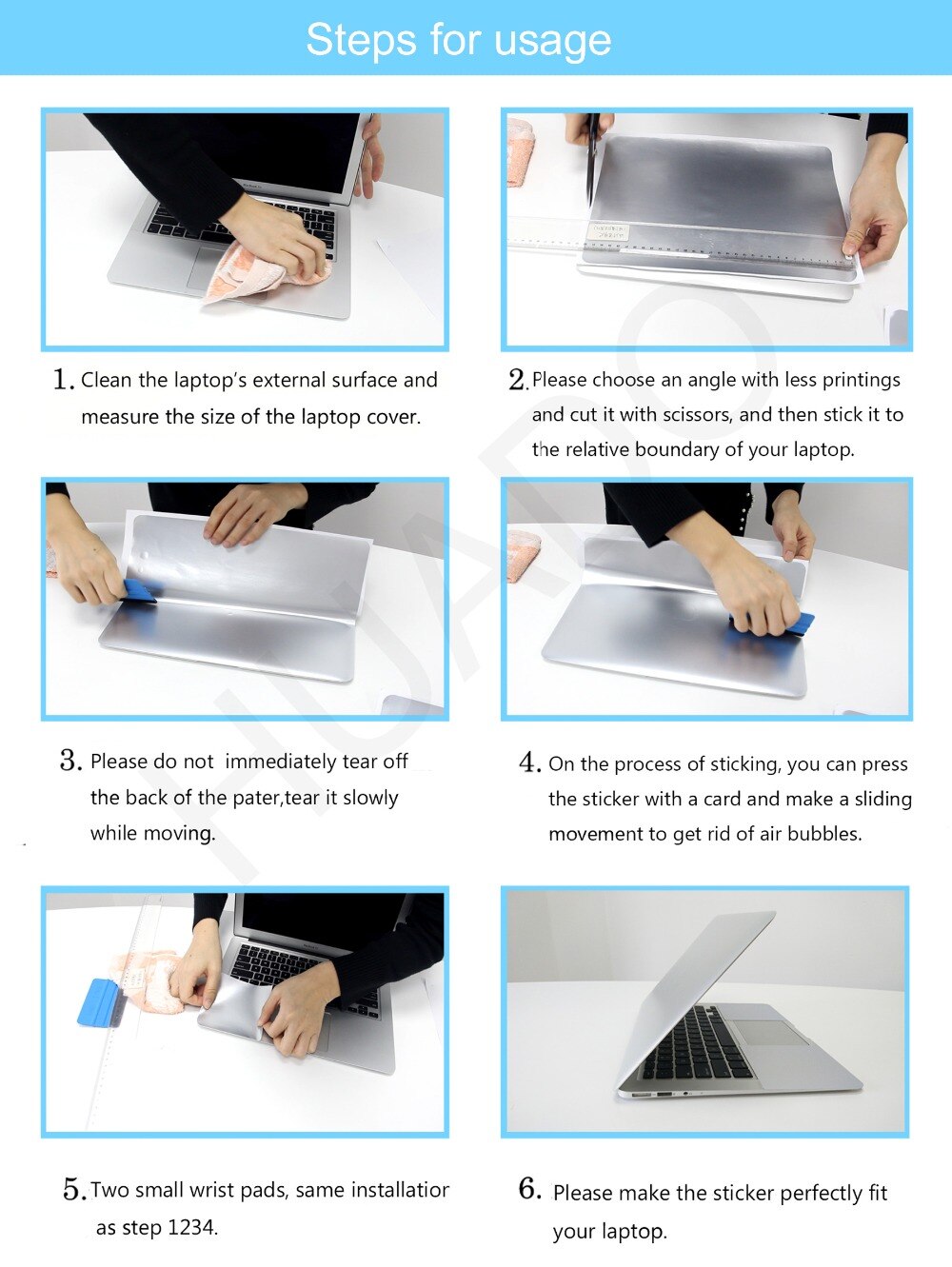 Metallic Laptop Skin Decals For Macbook Hp Acer Xiaomi 13156 Sizes - 9
