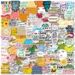 Motivational Phrases Aesthetic Stickers For Laptop Phone Scrapbook 103050100pcs - 1