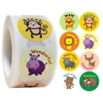 Kids Reward Stickers Cute Animal Motivational Teacher Classroom Birthday Gift - 1