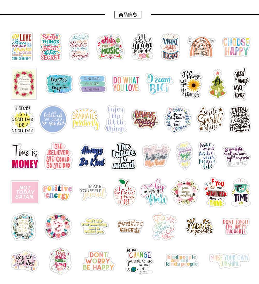 Motivational Quote Stickers For Laptop Study Room Diy Scrapbooking Decals - 12