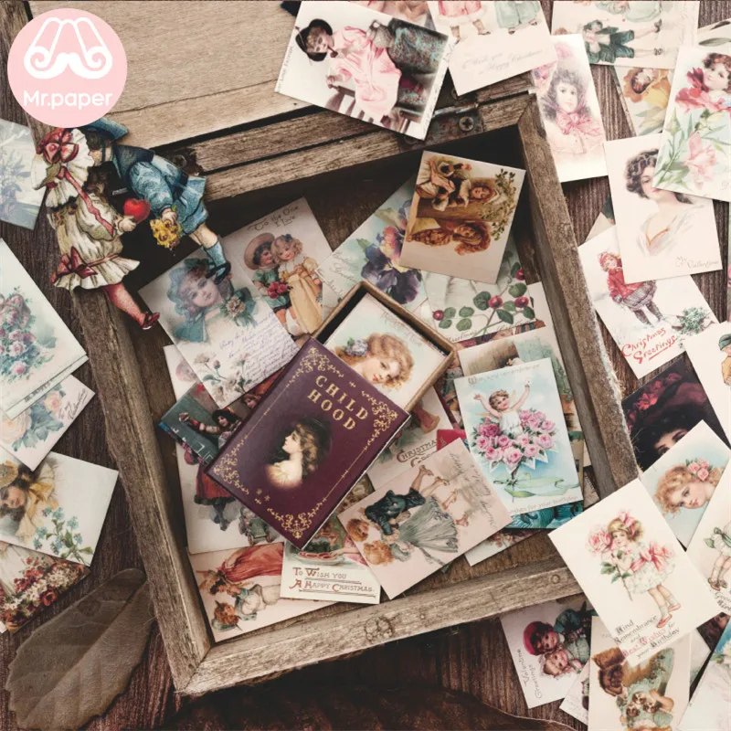 Mrpaper 100pcs Vintage Kraft Paper Scrapbooking Cards For Diy Journaling - 3