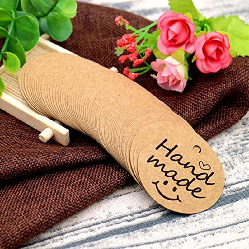 100pcs Kraft Paper Wedding Thank You Gift Tags With Hang Labels - 6