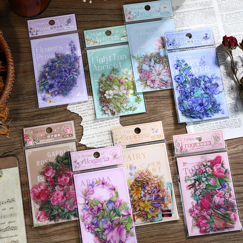Mrpaper Vintage Botanical Aesthetic Stickers 100pcs 6 Styles Decorative Stationery - 5