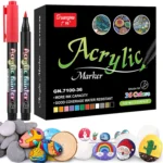 Acrylic Paint Pens 36 Colors For Rock Fabric Canvas Art Sketching - 1
