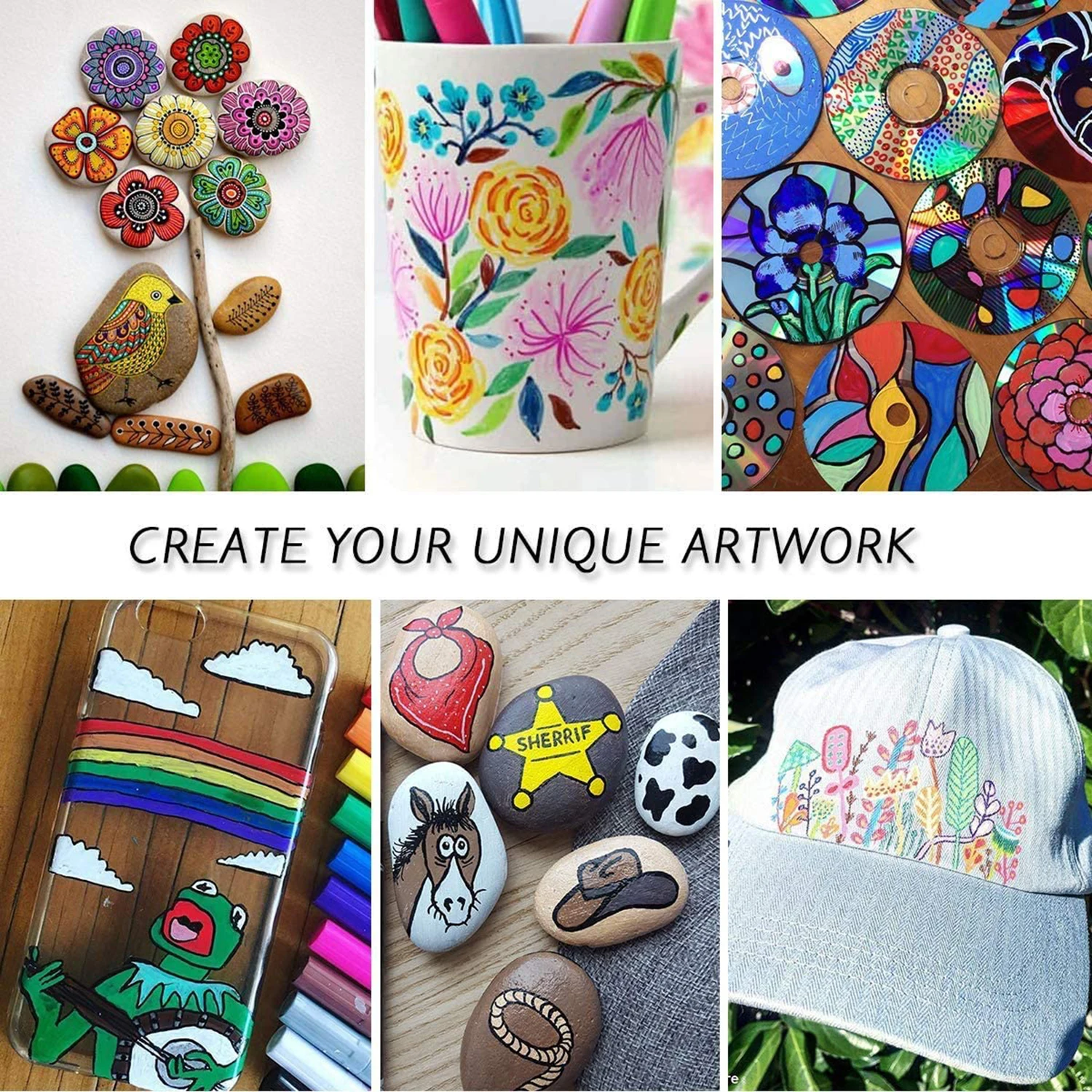 Acrylic Paint Pens 36 Colors For Rock Fabric Canvas Art Sketching - 5