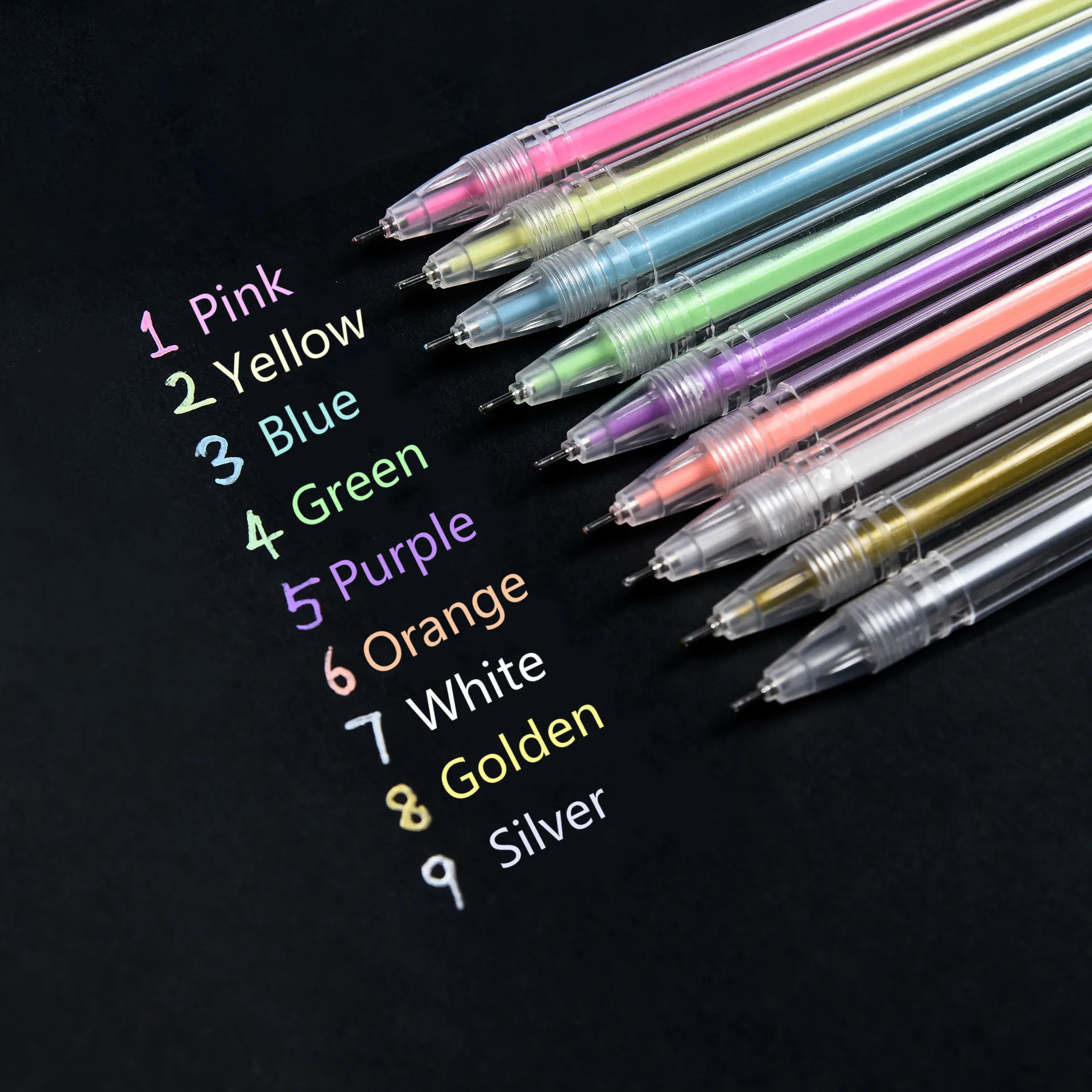 Metallic Watercolor Marker Pens Diy Drawing Art 9 Vivid Colors - 6