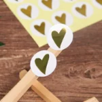 Gold Heart Adhesive Stickers For Birthday Cards Gifts Envelope Decoration 80160pcs - 3