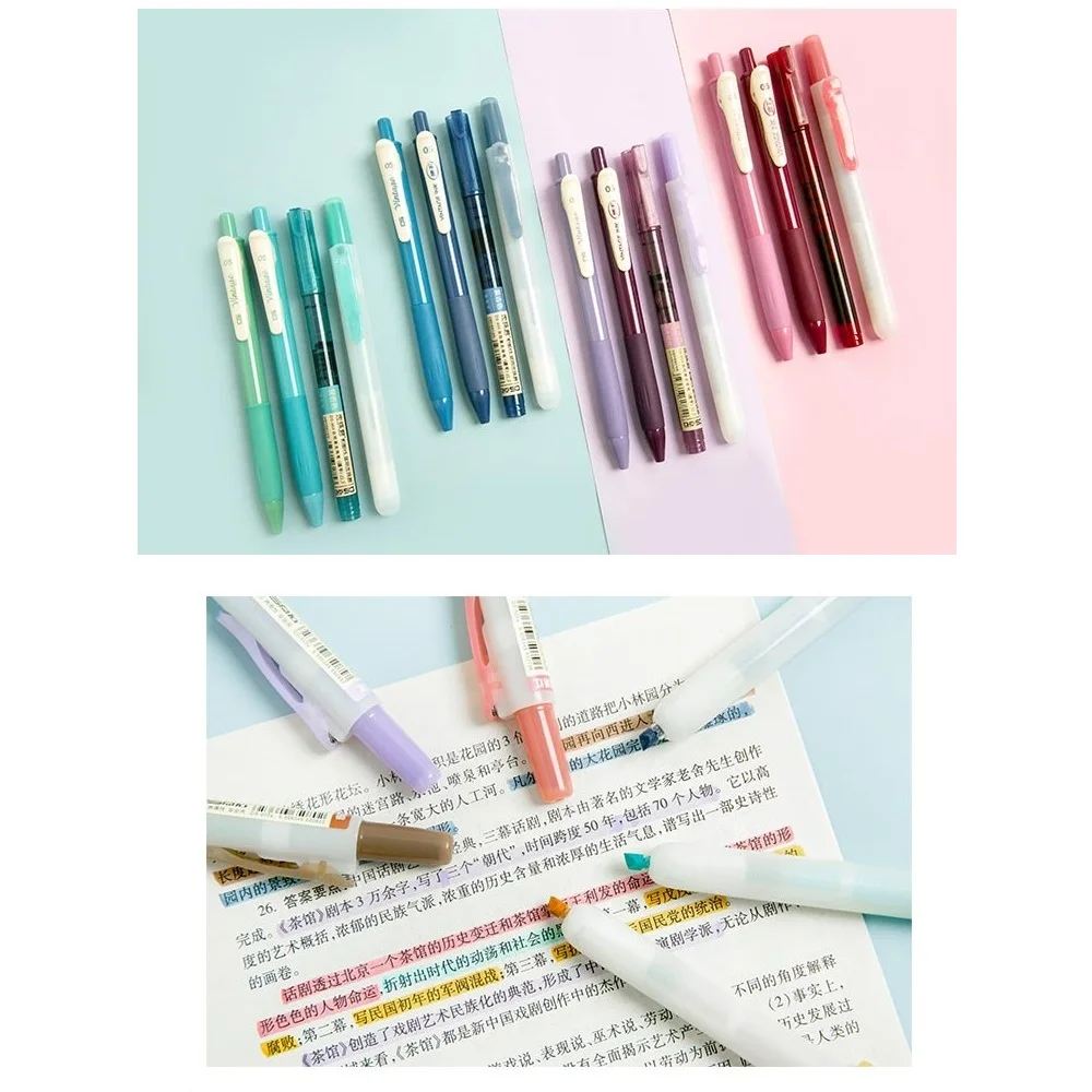 Vintage Gradient Gel Ink Pens Fluorescent Highlighters Set 4pcs A6458 - 6