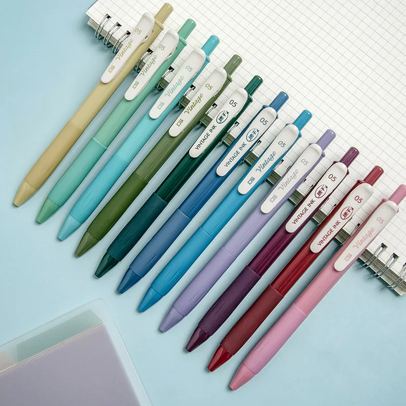 Vintage Gradient Gel Ink Pens Fluorescent Highlighters Set 4pcs A6458 - 2