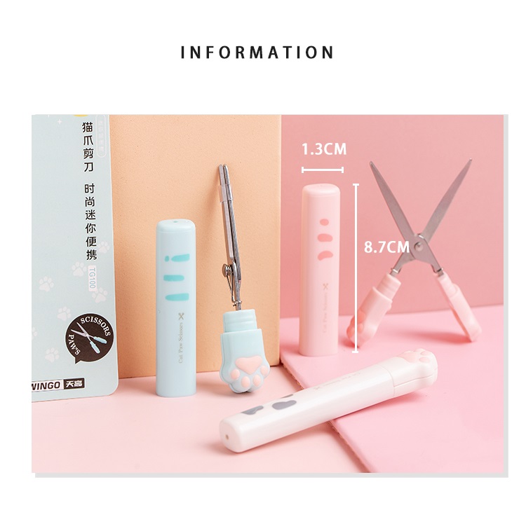 Portable Folding Paw Scissors Creative Stationery For Office School Gift A6644 - 10 Portable Folding Paw Scissors Creative Stationery For Office School Gift A6644 - 10