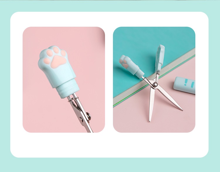 Portable Folding Paw Scissors Creative Stationery For Office School Gift A6644 - 15 Portable Folding Paw Scissors Creative Stationery For Office School Gift A6644 - 15