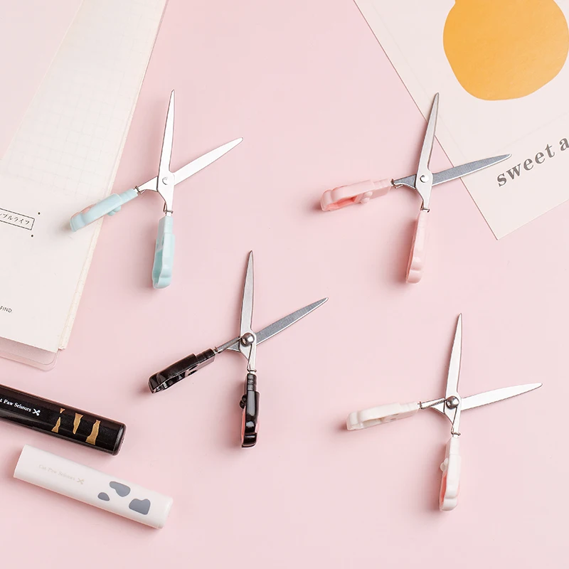 Portable Folding Paw Scissors Creative Stationery For Office School Gift A6644 - 3