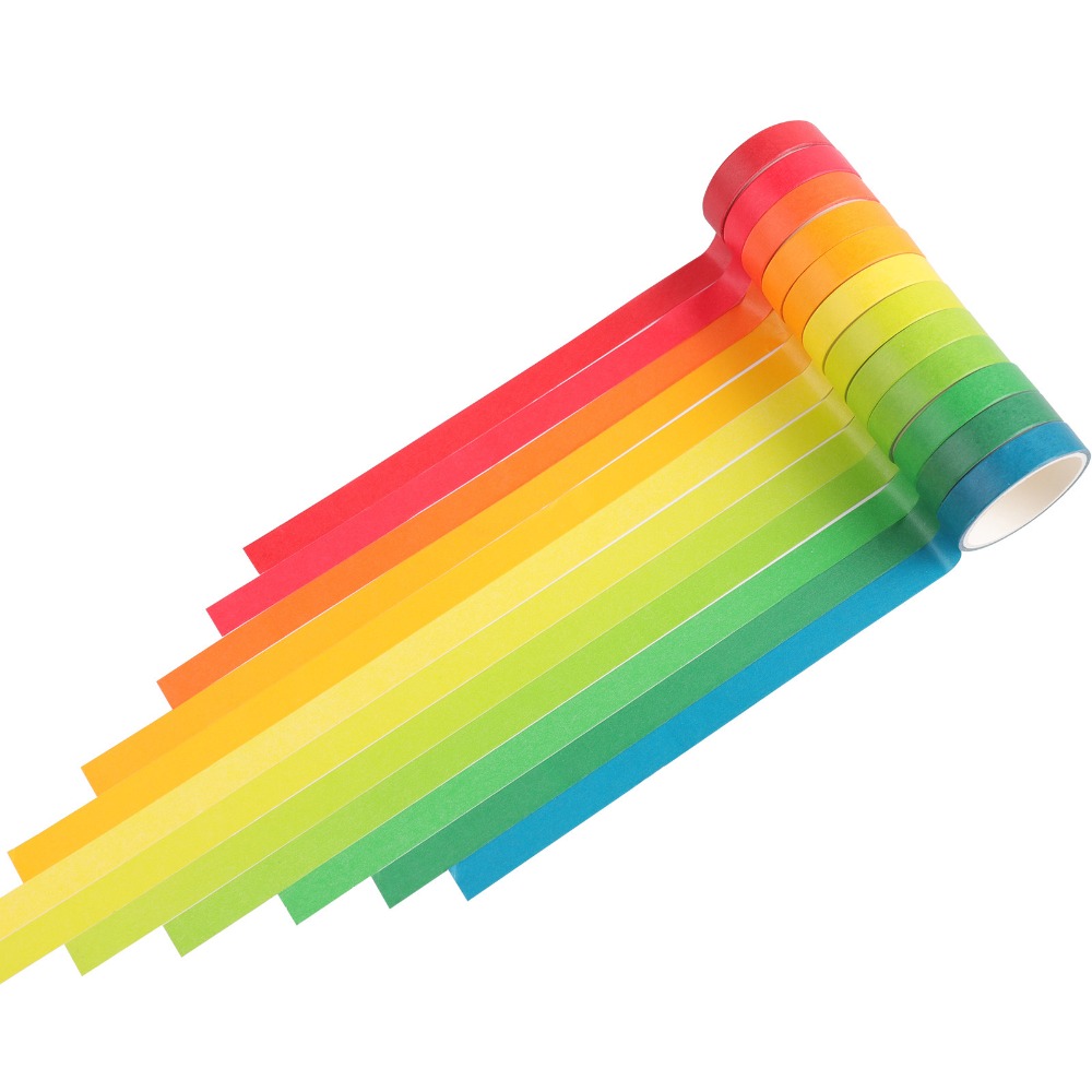 24pcs Washi Tape Set Rainbow Macaron Colors Diy Decorative Adhesive Stickers - 10 24pcs Washi Tape Set Rainbow Macaron Colors Diy Decorative Adhesive Stickers - 10