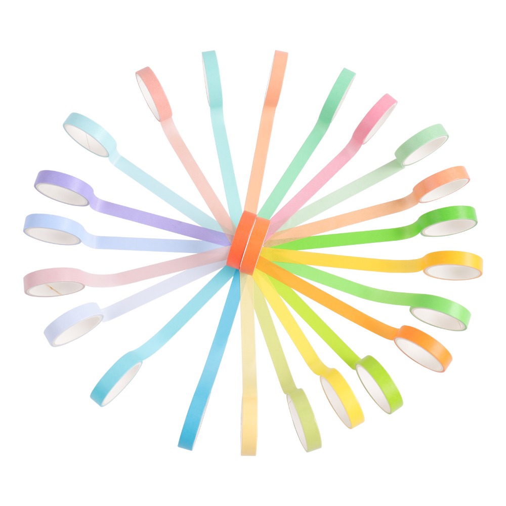 24pcs Washi Tape Set Rainbow Macaron Colors Diy Decorative Adhesive Stickers - 19 24pcs Washi Tape Set Rainbow Macaron Colors Diy Decorative Adhesive Stickers - 19