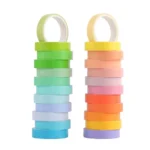 24pcs Washi Tape Set Rainbow Macaron Colors Diy Decorative Adhesive Stickers - 2