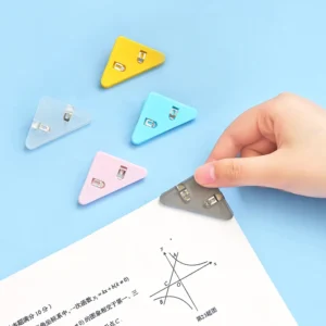 5pcs Triangle Transparent Corner Clips Page Holder Index Clamp Set A6666 - 1