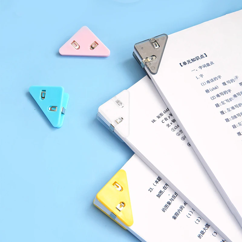 5pcs Triangle Transparent Corner Clips Page Holder Index Clamp Set A6666 - 5