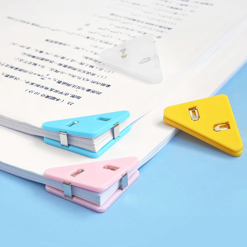 5pcs Triangle Transparent Corner Clips Page Holder Index Clamp Set A6666 - 4