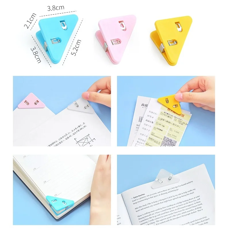 5pcs Triangle Transparent Corner Clips Page Holder Index Clamp Set A6666 - 2