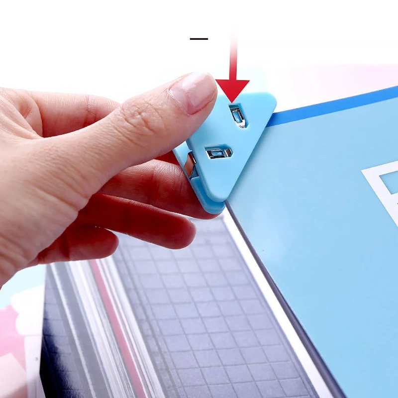 5pcs Triangle Transparent Corner Clips Page Holder Index Clamp Set A6666 - 6