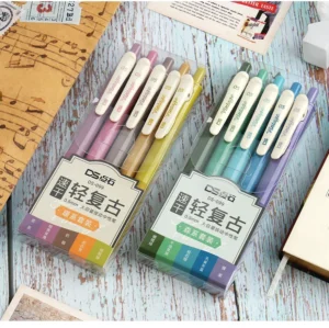 Vintage Quickdry Gel Pens Set 05mm Bullet Tip Soft Rubber Grip - 1