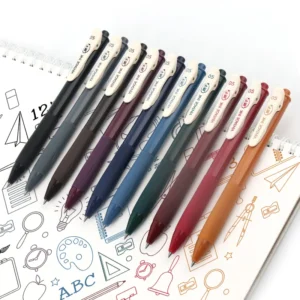 Vintage Quickdry Gel Pens Set 05mm Bullet Tip Soft Rubber Grip - 3