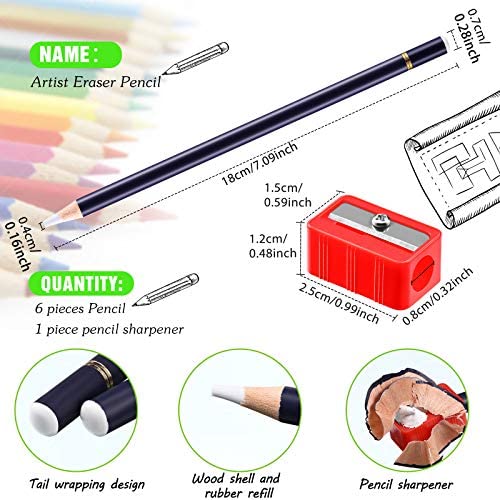 9pcs Pocketsize Artist Erasers Sharpener Set For Drawing Penstyle - 8