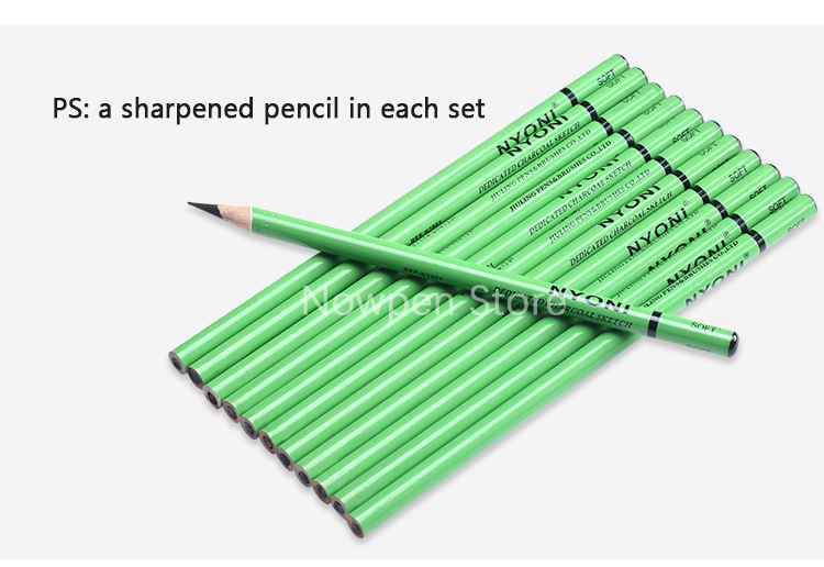 Nyoni N2801 Sketch Charcoal Pencil Set Soft To Hard 14b For Art Painting - 11 Nyoni N2801 Sketch Charcoal Pencil Set Soft To Hard 14b For Art Painting - 11