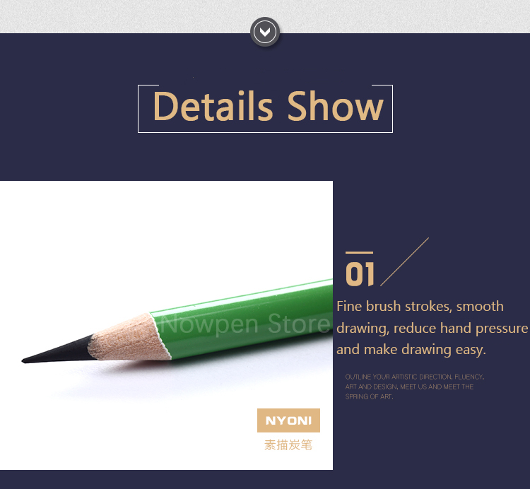 Nyoni N2801 Sketch Charcoal Pencil Set Soft To Hard 14b For Art Painting - 16 Nyoni N2801 Sketch Charcoal Pencil Set Soft To Hard 14b For Art Painting - 16